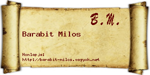 Barabit Milos névjegykártya